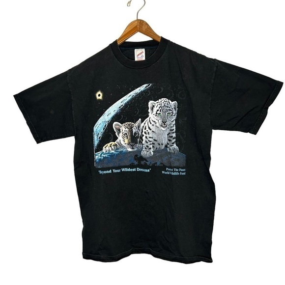 Vintage 90s Jerzees Protect The Planet Works Wildlife Fund - Picture 1 of 7